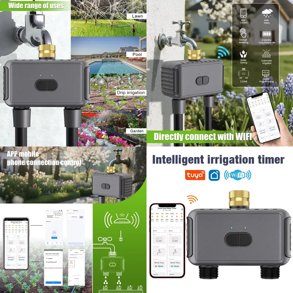 Smart Garden Watering - WAP01 WiFi APP Kontrollü Çift Hortumlu