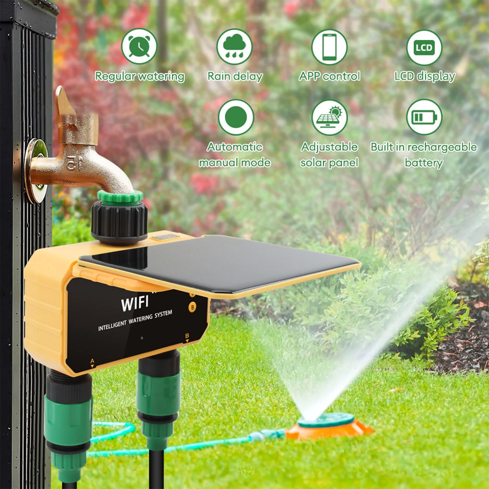 Smart Garden Watering - Güneş enerjili WiFi akıllı sulama zamanlayıcısı